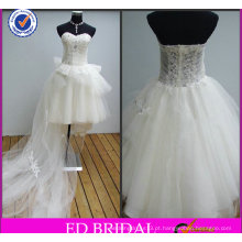 ED Bridal White Nifty A-Line Sweetheart Neckline Beadings Short Alibaba Wedding Dress 2017